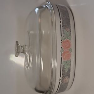 Corningware silk&roses pattern Casserole dish with lid 1991-94s A-10-b 2.5L